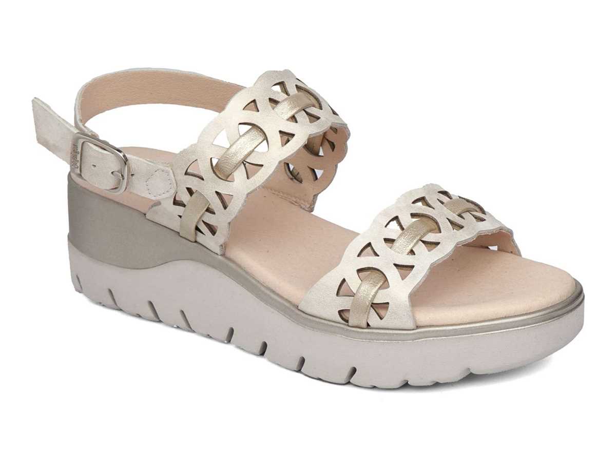 Callaghan 26517 Uwanja Kilehæl Sandaler Dame Beige Guld | WUT3838DT