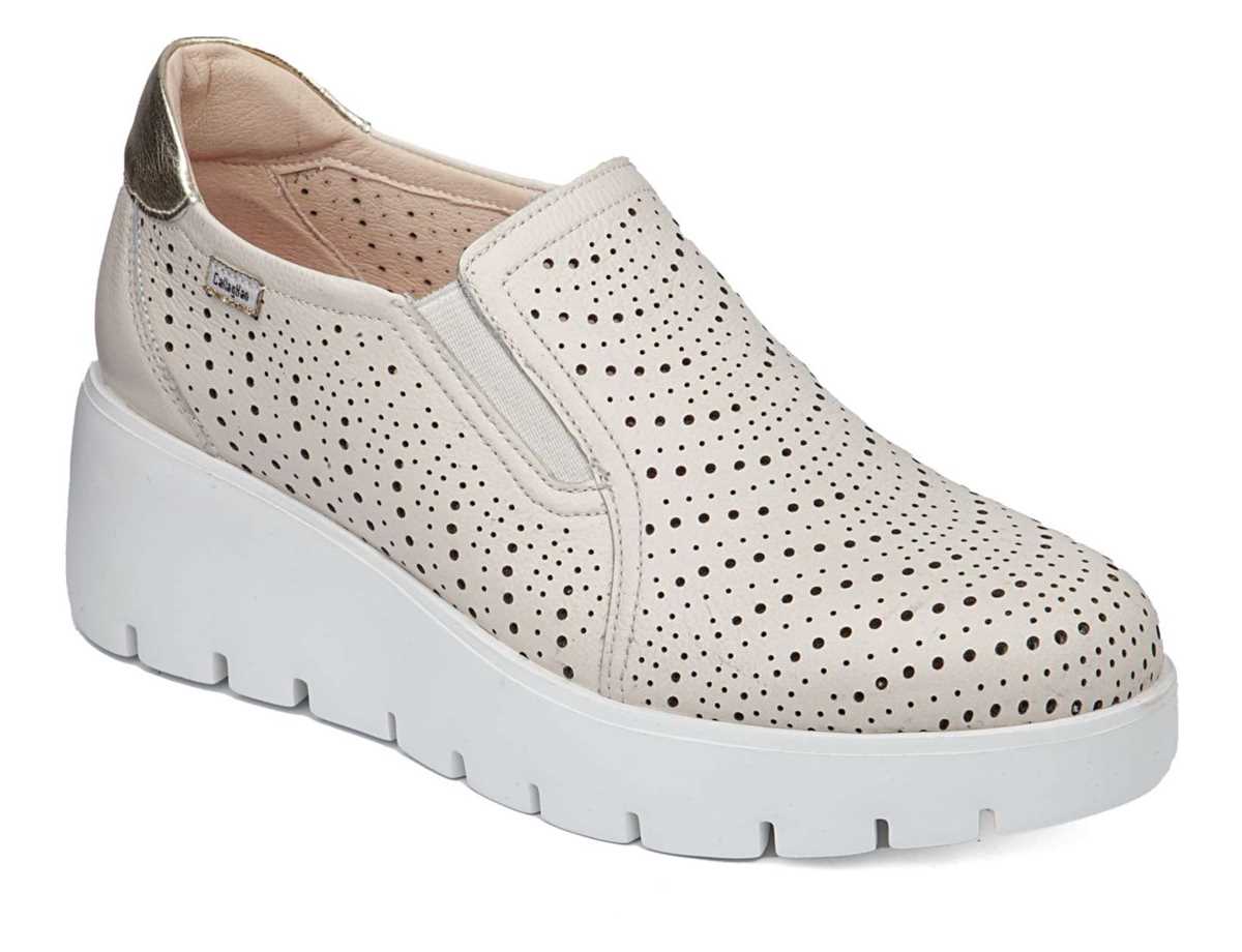 Callaghan 32103 Amal Platform Sneakers Dame Hvide Beige | LOY529NP