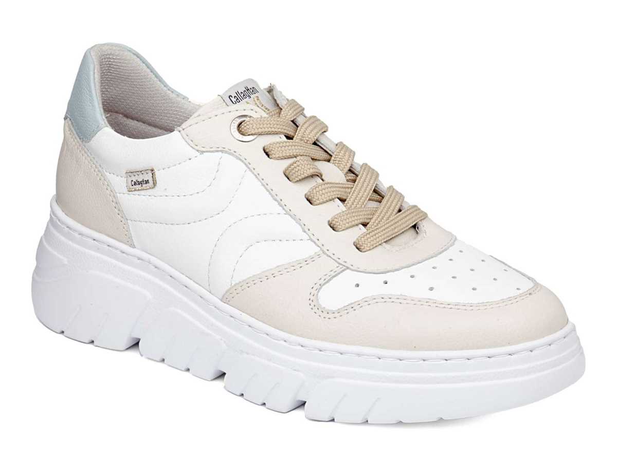 Callaghan 51806 Baccara Platform Sneakers Dame Beige Hvide Blå | AIR613OX