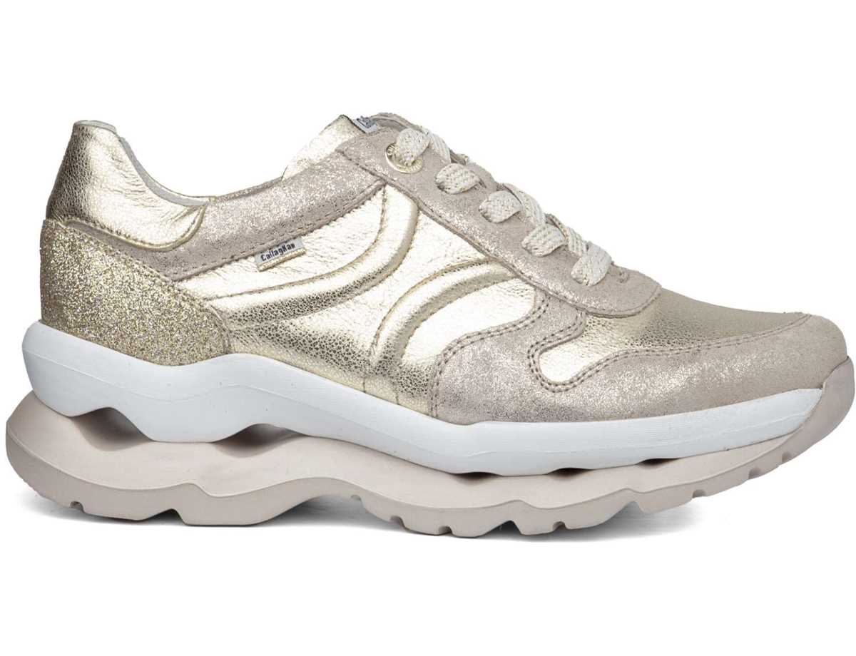 Callaghan 18820 Sole Sneakers Dame Hvide Beige Guld | LKV3856NZ