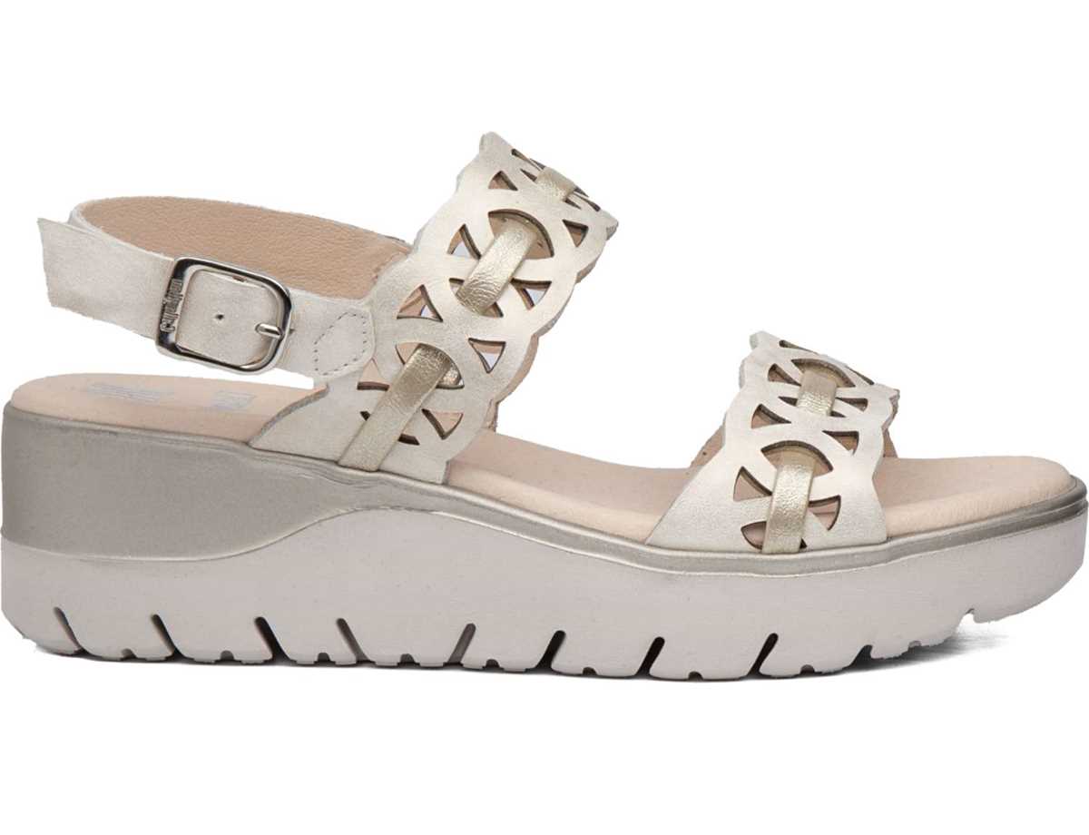 Callaghan 26517 Uwanja Kilehæl Sandaler Dame Beige Guld | WUT3838DT