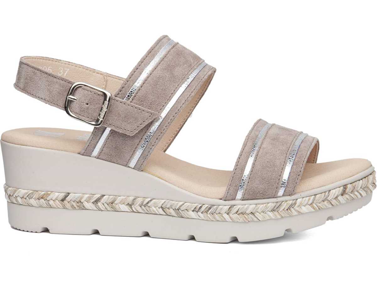 Callaghan 29805 Mara Kilehæl Sandaler Dame Beige Sølv | YCZ6154VQ