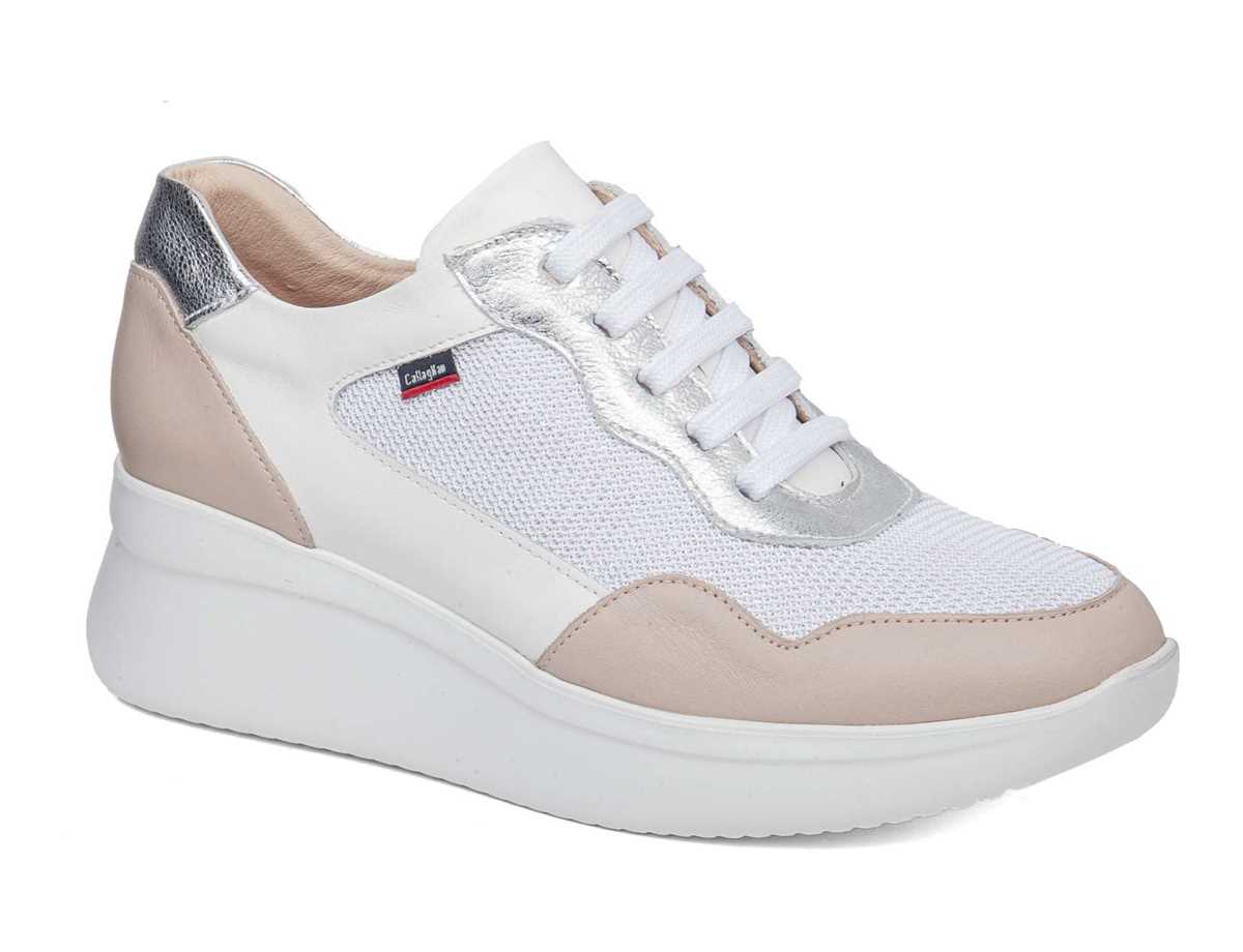 Callaghan 30002 Hanna Sneakers Dame Lyserød Hvide Sølv | TGS4654HF