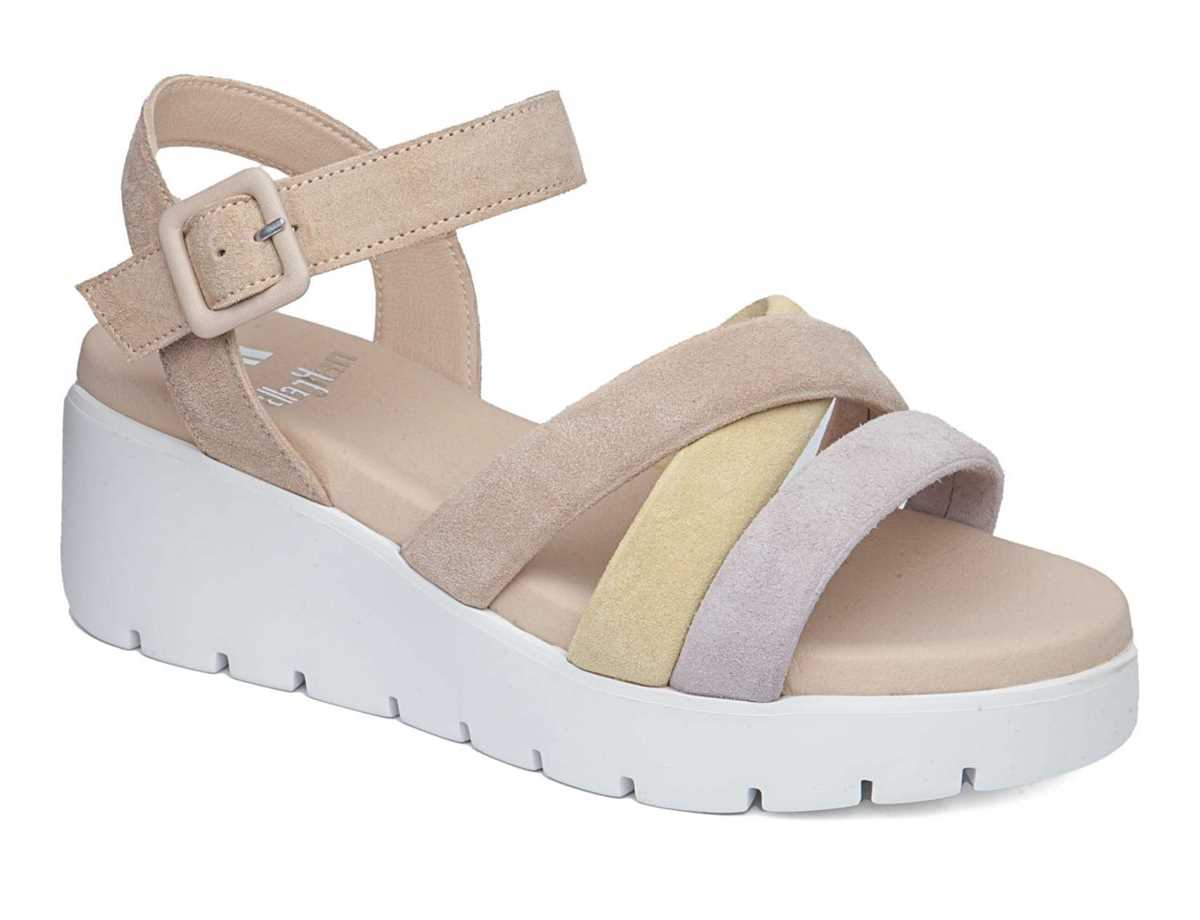 Callaghan 32000 Bera Kilehæl Sandaler Dame Lilla Gul Beige | IXJ6198HX