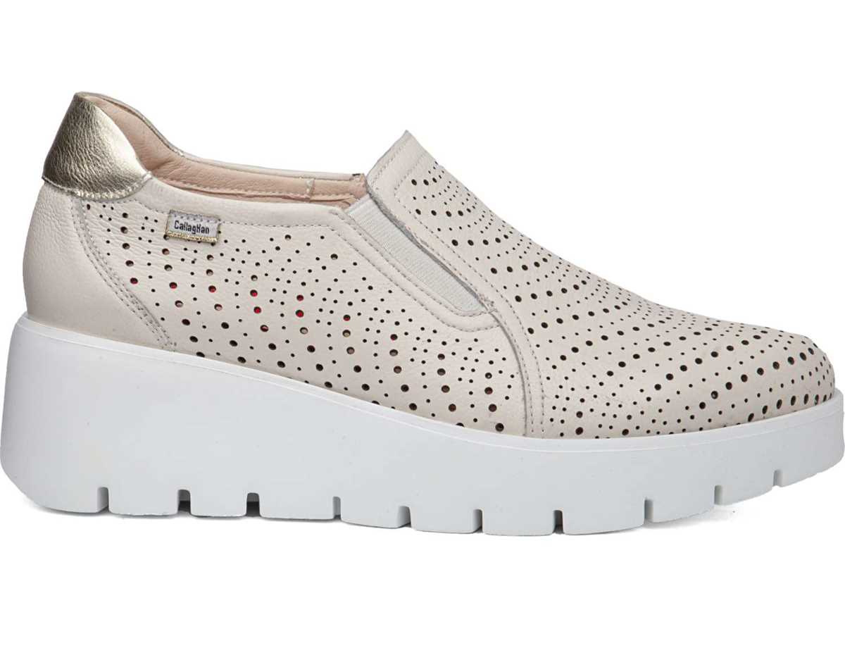 Callaghan 32103 Amal Platform Sneakers Dame Hvide Beige | LOY529NP