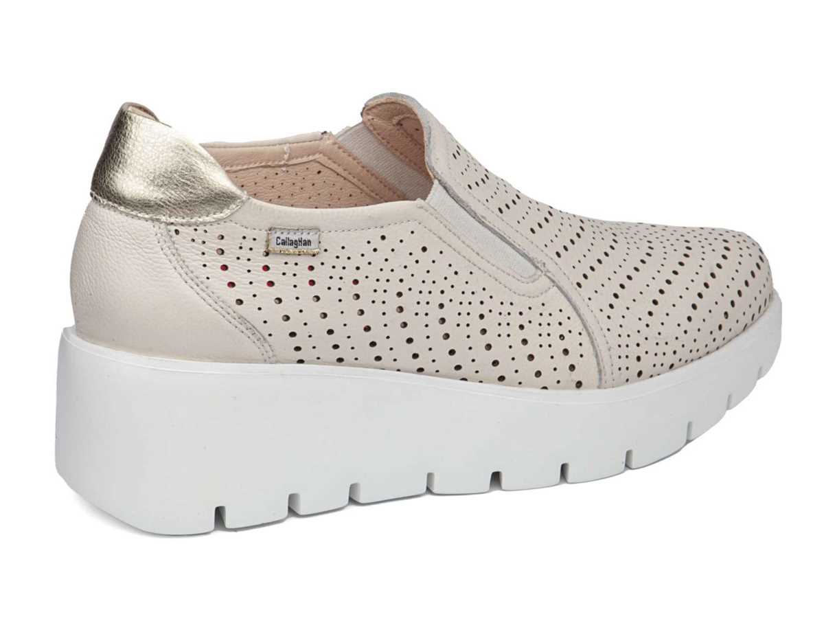 Callaghan 32103 Amal Platform Sneakers Dame Hvide Beige | LOY529NP