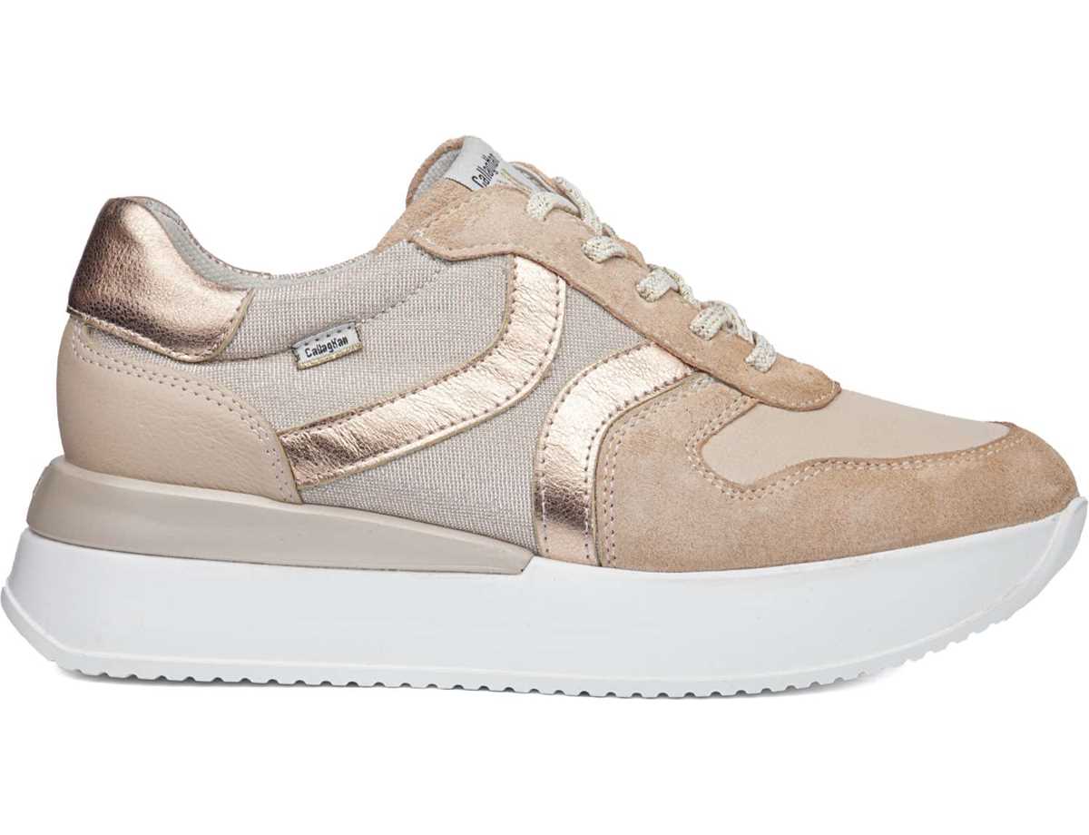 Callaghan 51204 Dina Sneakers Dame Lyserød Beige Guld | HTQ9832RW