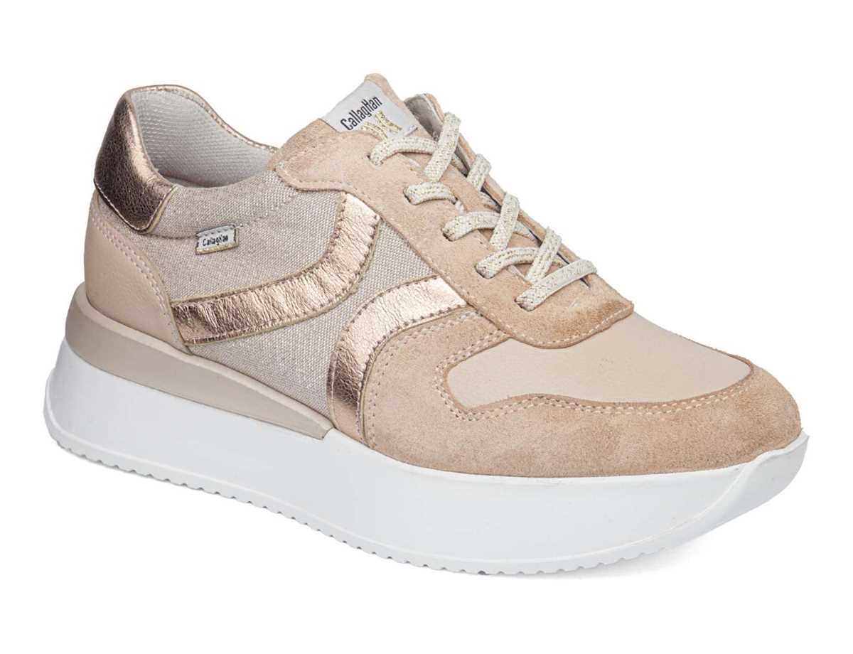 Callaghan 51204 Dina Sneakers Dame Lyserød Beige Guld | HTQ9832RW