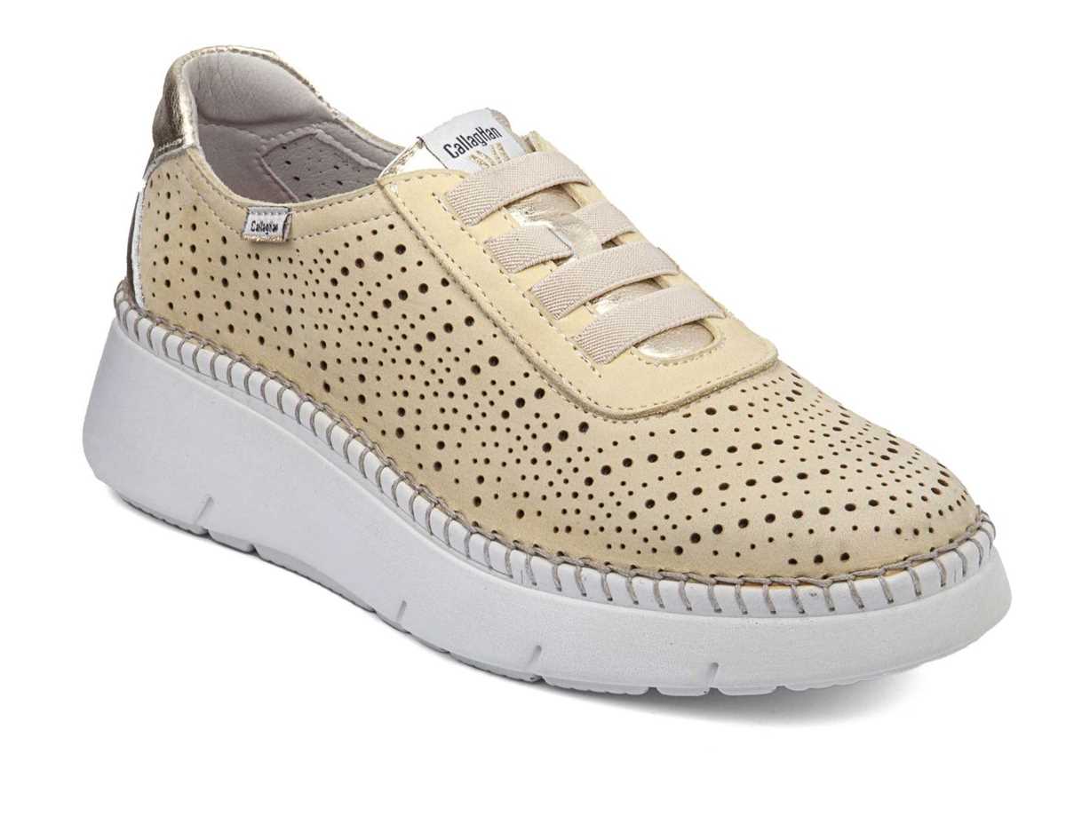 Callaghan 53600 Circular Sra. Platform Sneakers Dame Gul Beige | EFA6569VK