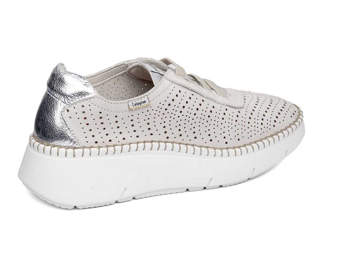 Callaghan 53600 Circular Sra. Platform Sneakers Dame Hvide Sølv | IUZ643ES