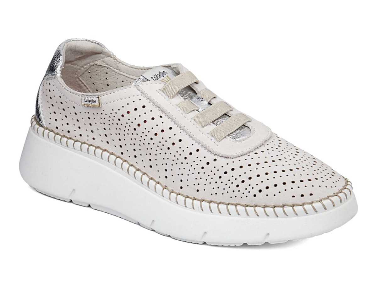 Callaghan 53600 Circular Sra. Platform Sneakers Dame Hvide Sølv | IUZ643ES